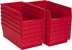 Akro-Mils - 11-5/8" Deep, Red Hopper Shelf Bin - 4" High x 6-5/8" Wide x 11-5/8" Long - Caliber Tooling