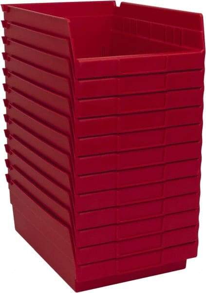 Akro-Mils - 11-5/8" Deep, Red Hopper Shelf Bin - 4" High x 8-3/8" Wide x 11-5/8" Long - Caliber Tooling