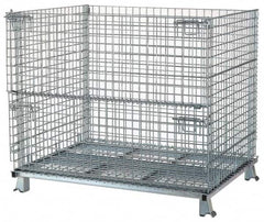 Nashville Wire - 48" Long x 40" Wide x 36" High Steel Basket-Style Bulk Folding Wire Stackable Container - 4,000 Lb. Load Capacity - Caliber Tooling