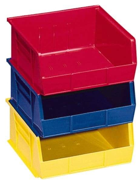 Akro-Mils - 20 Lb. Load Capacity, 10-7/8" Deep, Yellow Polymer Hopper Stacking Bin - 4" High x 4-1/8" Wide x 10-7/8" Long - Caliber Tooling