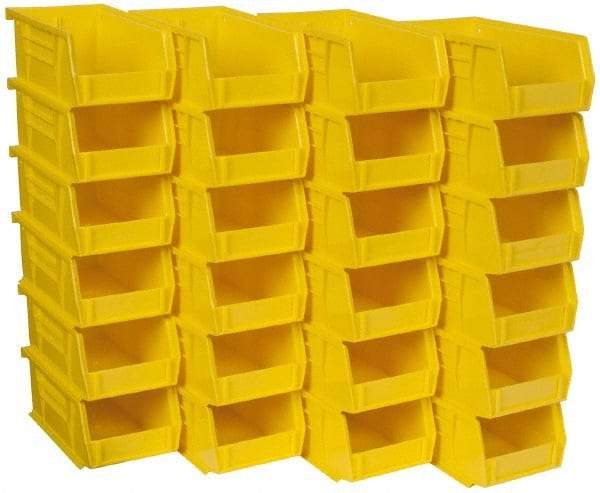 Akro-Mils - 10 Lb. Load Capacity, 7-3/8" Deep, Yellow Polymer Hopper Stacking Bin - 3" High x 4-1/8" Wide x 7-3/8" Long - Caliber Tooling