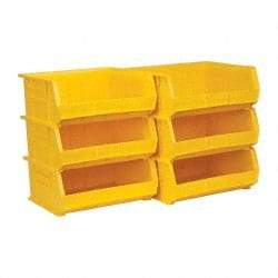 Akro-Mils - 75 Lb. Load Capacity, 14-3/4" Deep, Yellow Polymer Hopper Stacking Bin - 7" High x 16-1/2" Wide x 14-3/4" Long - Caliber Tooling