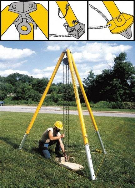 Spanco - 2,000 Lb Load Capacity, Aluminum Tripod Crane - Caliber Tooling