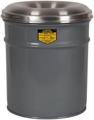 Justrite - 55 Gallon Aluminum Steel Complete Unit Fire Resistant Drum and Head - 24 Inch Outside Diameter, 7-7/8 Inch Opening Diameter, 35-1/2 Inch High, FM Standards - Caliber Tooling