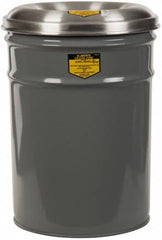 Justrite - 6 Gallon Complete Unit Fire Resistant Steel Drum and Aluminum Head - 12-1/8 Inch Outside Diameter, 5 Inch Opening Diameter, 16-3/4 Inch High, FM and UL Standards - Caliber Tooling