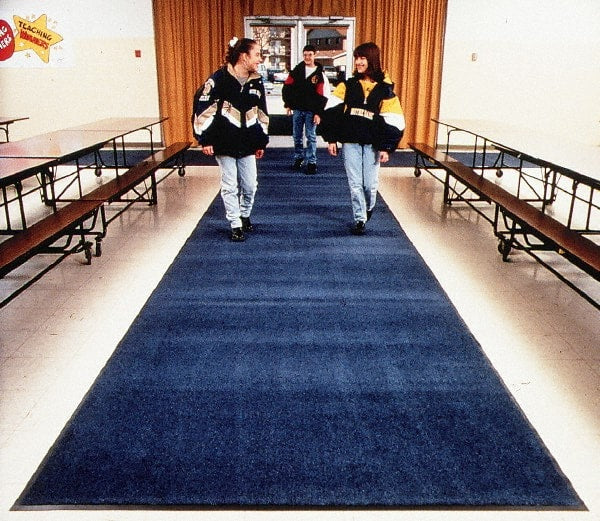 Entrance Mat: 60' Long, 4' Wide, Blended Yarn Surface Indoor, Medium-Duty Traffic, Vinyl Base, Charcoal