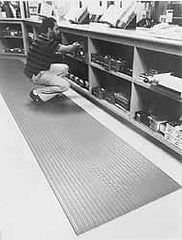 Wearwell - 60' Long x 4' Wide, Dry Environment, Anti-Fatigue Matting - Black, Vinyl with Vinyl Sponge Base, Rounded on 4 Sides - Caliber Tooling