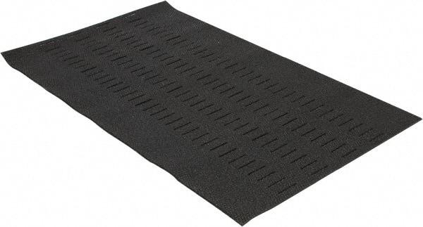 Wearwell - 5' Long x 3' Wide, Dry/Wet Environment, Anti-Fatigue Matting - Black, Vinyl Base, Beveled on 4 Sides - Caliber Tooling