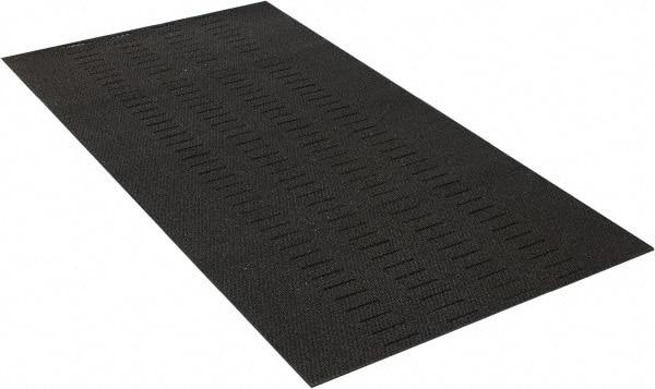 Wearwell - 6' Long x 3' Wide, Dry/Wet Environment, Anti-Fatigue Matting - Black, Vinyl with Vinyl Base, Beveled on 4 Sides - Caliber Tooling