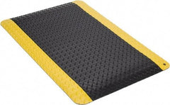 Wearwell - 3' Long x 2' Wide, Dry Environment, Anti-Fatigue Matting - Black with Yellow Borders, Vinyl with Nitrile Blend Base, Beveled on 4 Sides - Caliber Tooling