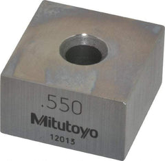 Mitutoyo - 0.55" Square Steel Gage Block - Accuracy Grade 0, Includes Certificate of Inspection - Caliber Tooling