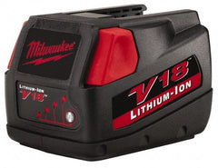 Milwaukee Tool - 18 Volt Lithium-Ion Power Tool Battery - 3 Ahr Capacity, 1 hr Charge Time, Series V18 - Caliber Tooling