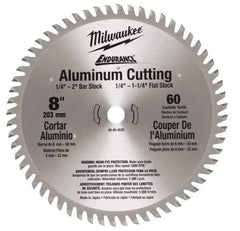 Milwaukee Tool - 8" Diam, 5/8" Arbor Hole Diam, 60 Tooth Wet & Dry Cut Saw Blade - Carbide-Tipped, Burr-Free & Smooth Action, Standard Round Arbor - Caliber Tooling