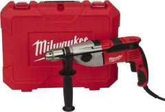 Milwaukee Tool - 120 Volt 1/2" Keyed Chuck Electric Hammer Drill - 0 to 24,000 & 0 to 56,000 BPM, 0 to 1,500 & 0 to 3,500 RPM - Caliber Tooling