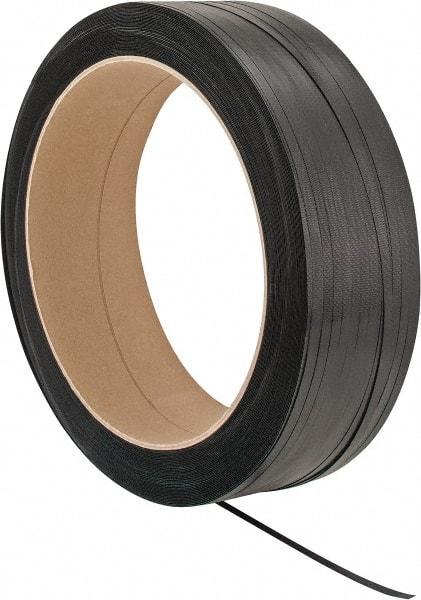 Made in USA - 9,000' Long x 1/2" Wide, Coil Case Polypropylene Strapping - 400 Lb Capacity, 0.018" Thick - Caliber Tooling