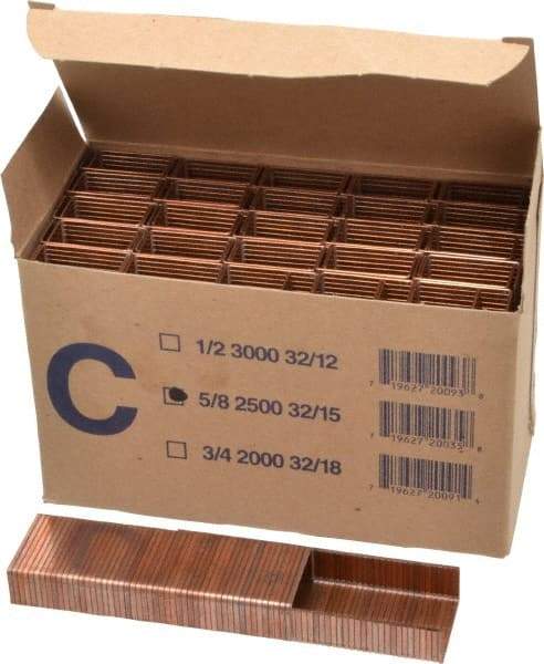 Made in USA - 1-1/4" Wide Carton Staples - 5/8" Leg Length - Caliber Tooling