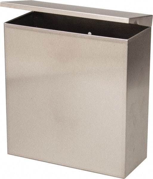 Made in USA - Stainless Steel Sanitary Napkin Disposal Unit - Surface Mount, 10" High x 9" Wide x 4" Deep, White - Caliber Tooling