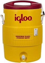 Igloo - 10 Gal Beverage Cooler - Plastic, Yellow/Red - Caliber Tooling