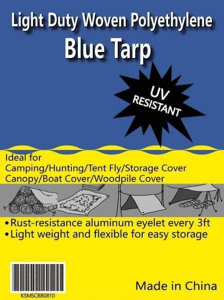 Value Collection - 40' Long x 20' Wide Polyethylene Tarp & Dust Cover - Blue - Caliber Tooling