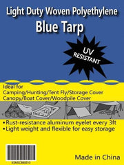 Value Collection - 20' Long x 12' Wide Polyethylene Tarp & Dust Cover - Blue - Caliber Tooling