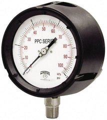 Winters - 4-1/2" Dial, 1/2 Thread, 0-3,000 Scale Range, Pressure Gauge - Lower Connection Mount, Accurate to 0.5% of Scale - Caliber Tooling