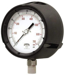 Winters - 4-1/2" Dial, 1/2 Thread, 0-600 Scale Range, Pressure Gauge - Lower Connection Mount, Accurate to 0.5% of Scale - Caliber Tooling