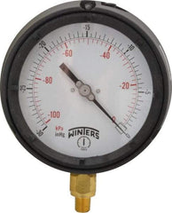 Winters - 4-1/2" Dial, 1/4 Thread, 30-0 Scale Range, Pressure Gauge - Lower Connection Mount, Accurate to 0.5% of Scale - Caliber Tooling