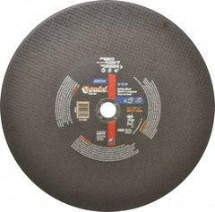 Norton - 14" Aluminum Oxide Cutoff Wheel - 1/8" Thick, 1" Arbor, 4,365 Max RPM, Use with Stationary Tools - Caliber Tooling