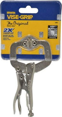 Irwin - 4" OAL C-Clamp Locking Pliers - 1-1/4" Jaw Depth, 1-5/8" Jaw Opening - Caliber Tooling