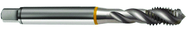 M2.2x0.45 6H 3-Flute Cobalt Yellow Ring Semi-Bottoming 40 degree Spiral Flute Tap-Bright - Caliber Tooling