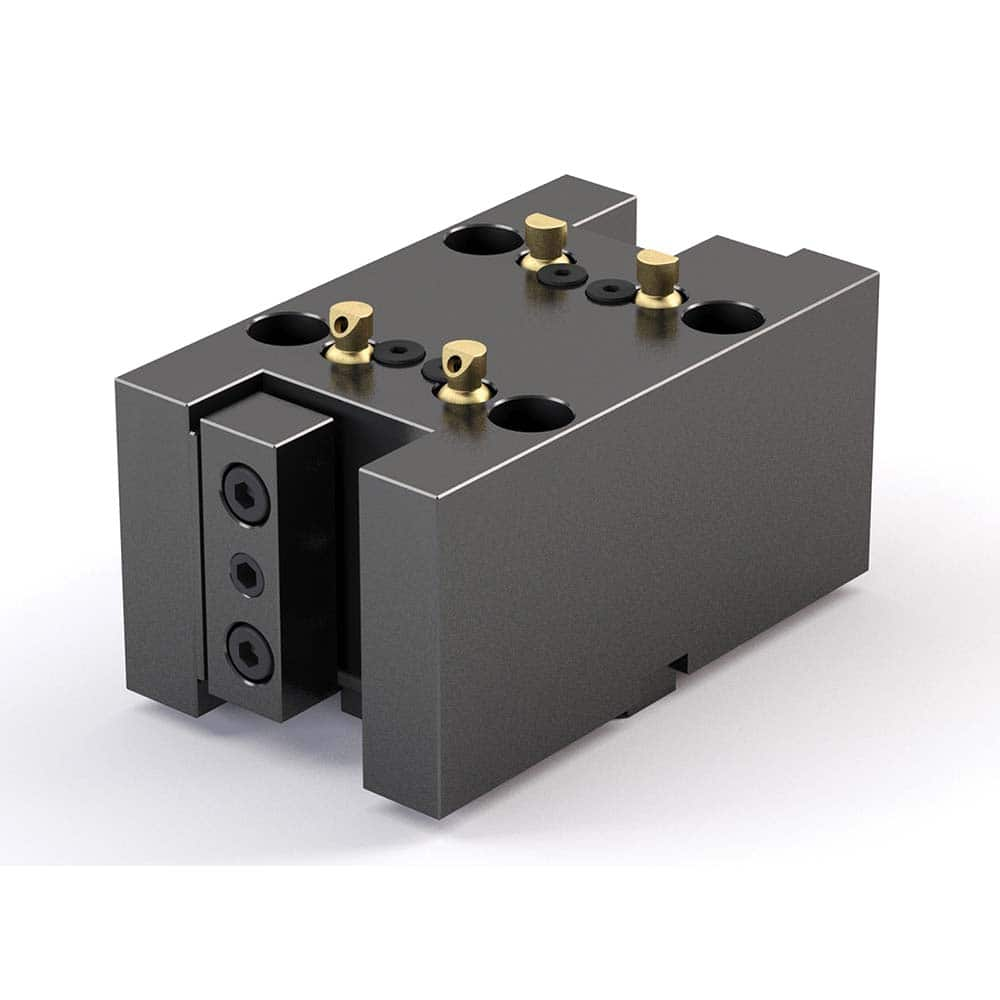 Global CNC Industries - Turret & VDI Tool Holders; Type: Haas Double OD Turning Block ; Clamping System: 73mm X 70mm ; Tool Axis: OD ; Through Coolant: No ; Outside Diameter (Decimal Inch): 1.0000 ; Additional Information: 4 Mounting Holes - Exact Industrial Supply