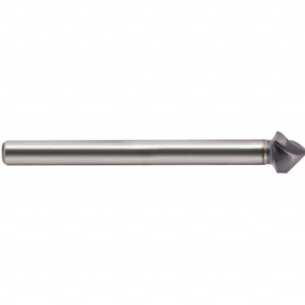 SpyroTec 6.3mm Head Diam, 1.5mm Cut Diam, 5mm Shank Diam, 3 Flute 90° High Speed Steel Countersink TiAlN Finish, Single End, 5mm Straight Shank, Right Hand Cut