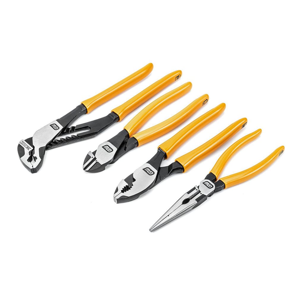 Plier Sets; Plier Type Included: Tongue & Groove  Diagonal Cutting  Long Nose  Slip Joint; Set Type: Plier Set; Container Type: Carded; Overall Length: 10.7; Insulated: No; Tether Style: Not Tether Capable; Number Of Pieces: 4