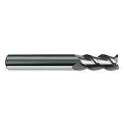 7/16" Dia. - 3" OAL - 45° Helix Bright Carbide End Mill - 3 FL - Caliber Tooling