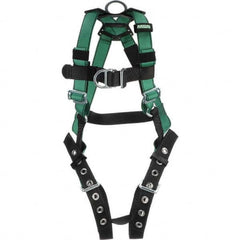 Fall Protection Harnesses: 400 Lb, Vest Style, Size X-Small, Polyester Friction Shoulder Strap, Quick-Connect Chest Strap