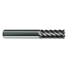 1/4" Dia. - 2-1/2" OAL - 45° Helix Bright Carbide End Mill - 6 FL - Caliber Tooling