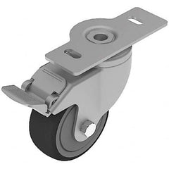 Swivel Top Plate Caster: Thermoplastic Elastomer, 224 lb Capacity