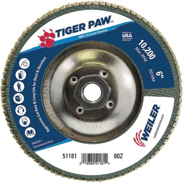 Weiler - Flap Discs Abrasive Type: Coated Flap Disc Type: Type 29 - Caliber Tooling