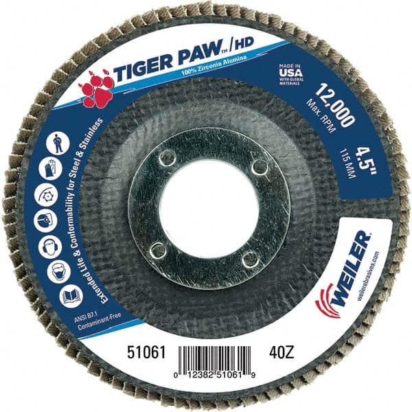 Weiler - Flap Discs Abrasive Type: Coated Flap Disc Type: Type 29 - Caliber Tooling