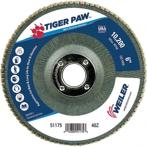 Weiler - Flap Discs Abrasive Type: Coated Flap Disc Type: Type 29 - Caliber Tooling