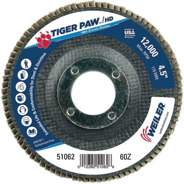 Weiler - Flap Discs Abrasive Type: Coated Flap Disc Type: Type 29 - Caliber Tooling