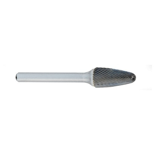 ‎SG-1 -6mm × 16mm LOC × 6mm Shank × 50mm OAL Pointed Tree Carbide Medium Right Hand Spiral Burr - Caliber Tooling