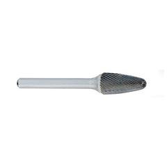 ‎SF-3 -9mm × 19mm LOC × 6mm Shank × 50mm OAL Round Nose Tree Carbide Medium Right Hand Spiral Burr - Caliber Tooling