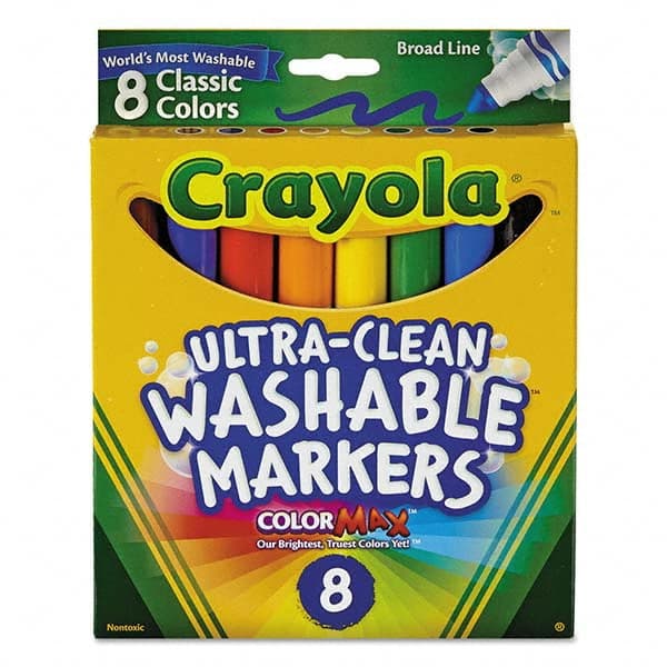 Crayola - Markers & Paintsticks Type: Washable Marker Color: Black; Blue; Brown; Green; Orange; Red; Violet; Yellow - Caliber Tooling