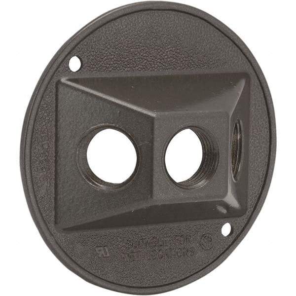 Hubbell-Raco - Weatherproof Box Covers Cover Shape: Round Number of Holes in Outlet: 3 - Caliber Tooling