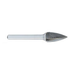 ‎SG-2 -8mm × 19mm LOC × 6mm Shank × 50mm OAL Pointed Tree Carbide Medium Right Hand Spiral Burr - Caliber Tooling