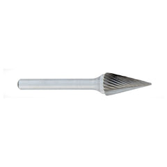 ‎SM-3 -6mm × 25mm LOC × 6mm Shank × 50mm OAL Pointed Cone Carbide Medium Right Hand Spiral Burr - Caliber Tooling