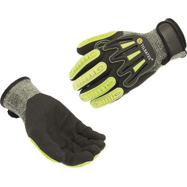 Tilsatec - Size XL (10), ANSI Cut Lvl A5, Puncture Lvl 5, Abrasion Lvl 4, Micro-Foam Nitrile Coated Cut & Puncture Resistant Gloves - Caliber Tooling