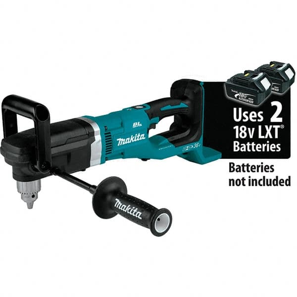 Makita - 36 Volt 1/2" Chuck Right Angle Handle Cordless Drill - 0-1400 RPM, Reversible, Lithium-Ion Batteries Not Included - Caliber Tooling