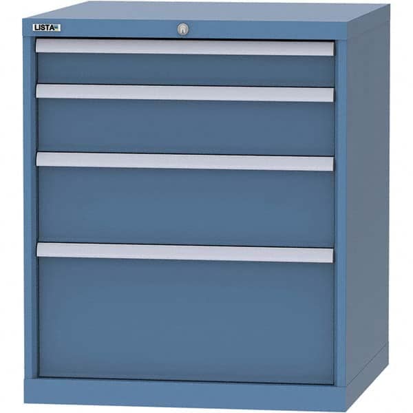 LISTA - 4 Drawer, 45 Compartment Bright Blue Steel Modular Storage Cabinet - Caliber Tooling